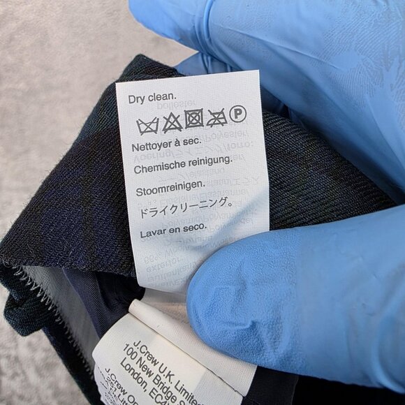 J Crew Cameron Pants Womens 8P Green Navy Plaid Wool Blend Ankle Dress Trousers - Picture 11 of 13